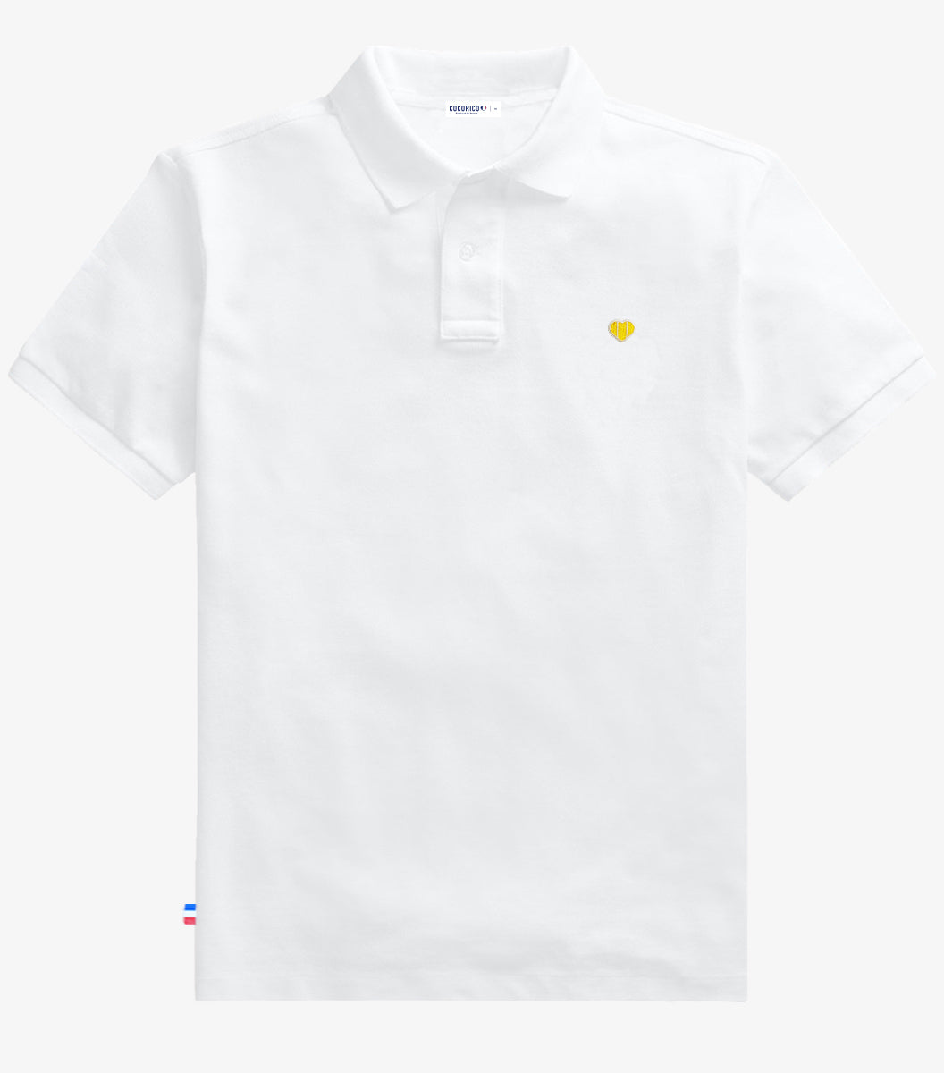 Polo Homme Blanc - Le Coeur (jaune)