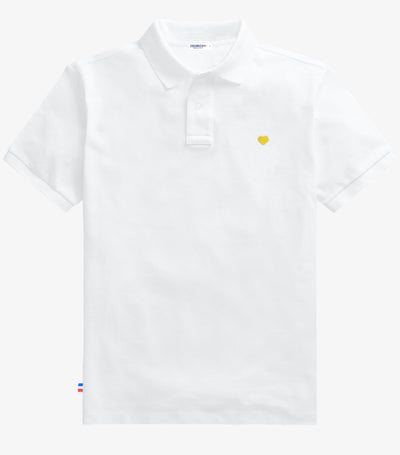 Polo Homme Blanc - Le Coeur (jaune)