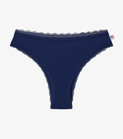 Tanga Femme Dentelle Marine - Intemporel