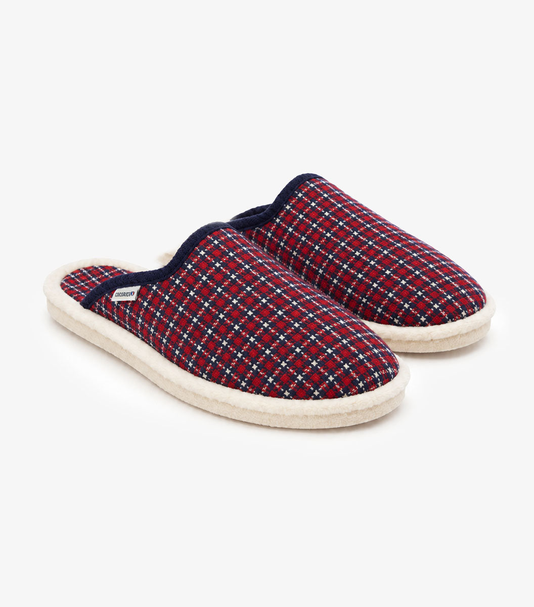 Mules Femme Tartan Rouge