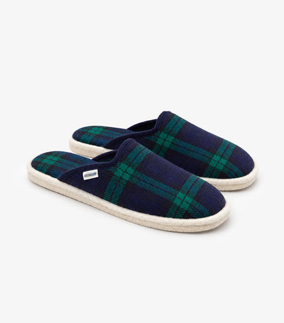 Mules Femme Tartan Vert