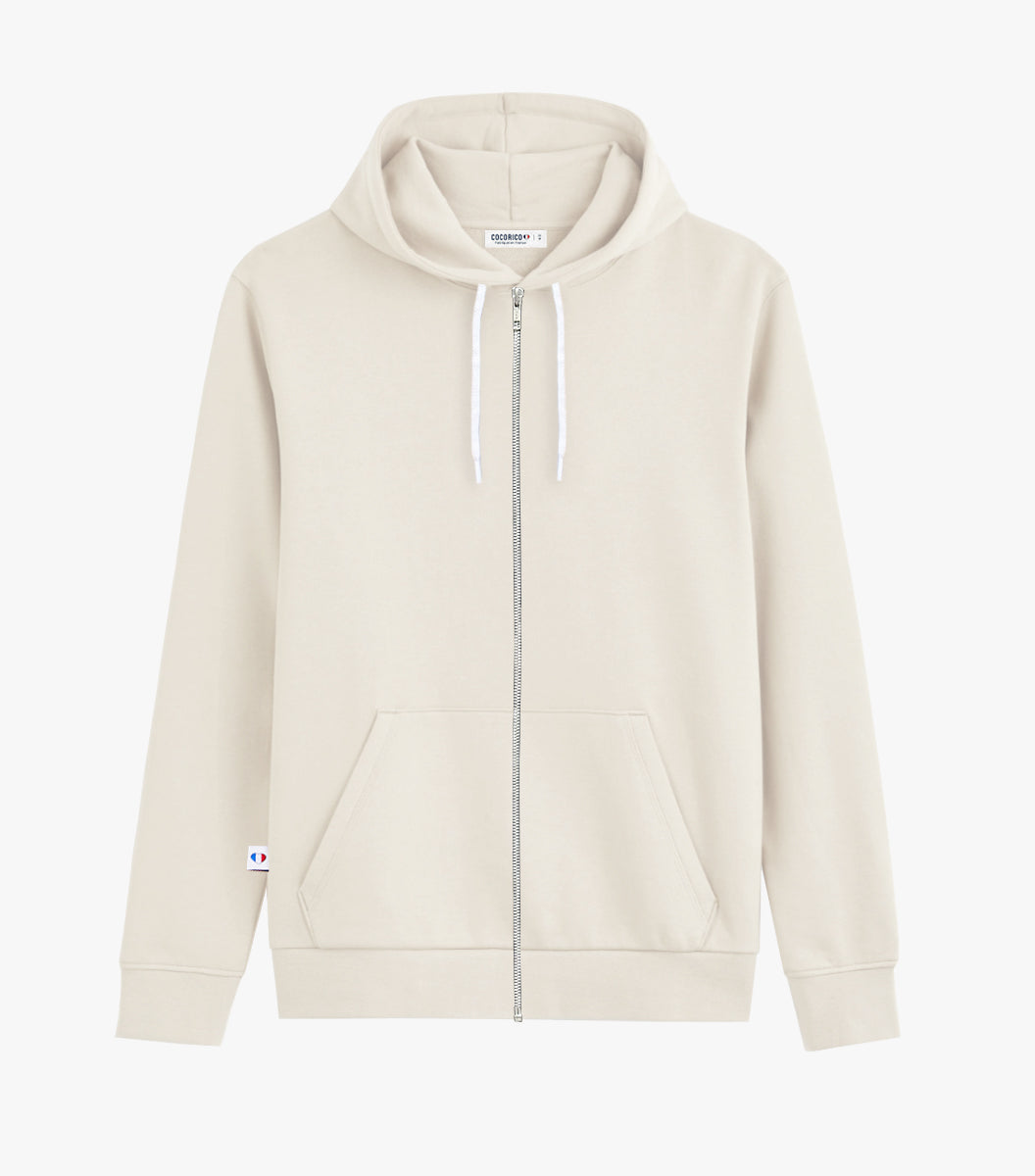 Sweat zippé Homme Sable - Intemporel