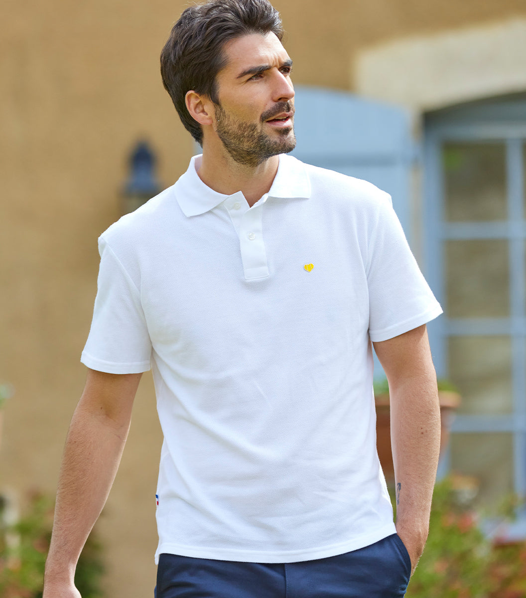 Polo Homme Blanc - Le Coeur (jaune)