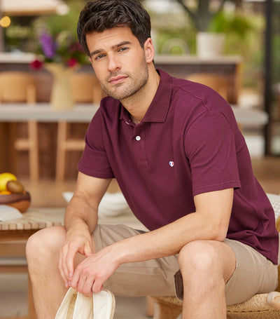Polo Homme Bordeaux - Iconique
