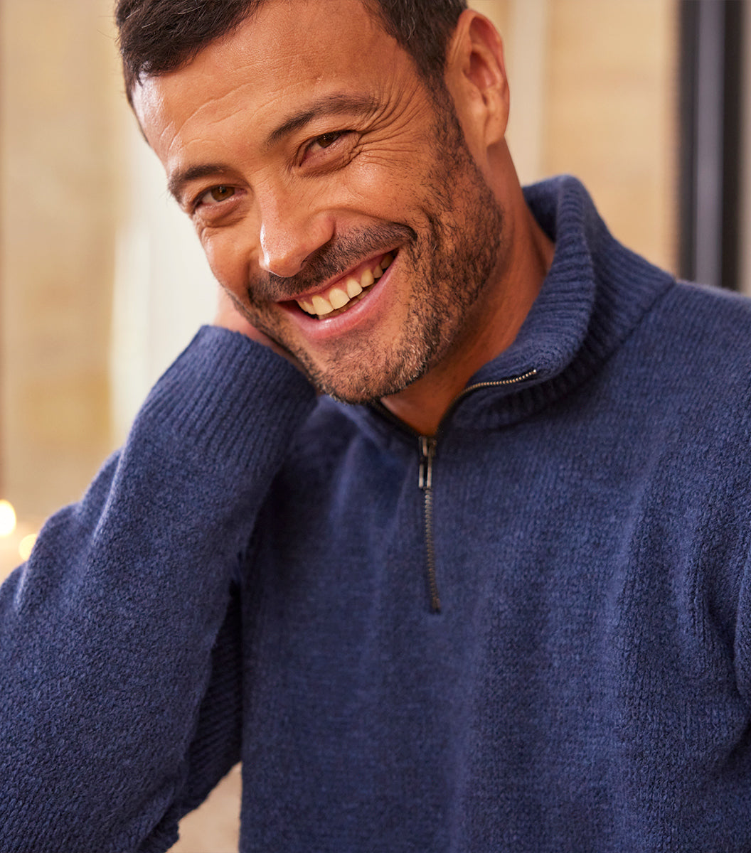 Pull Camionneur Homme Bleu