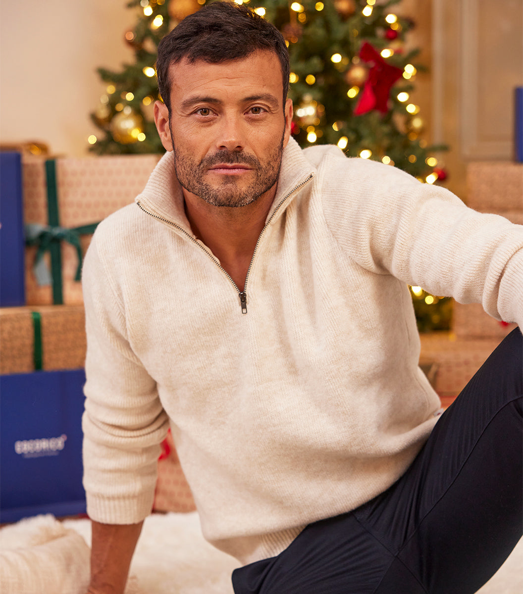 Pull Camionneur Homme Ecru