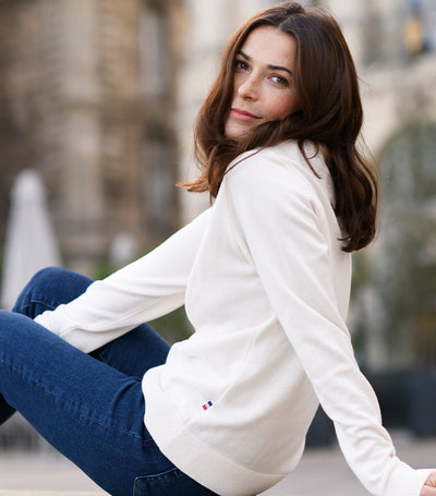 Pull Femme coton Crème