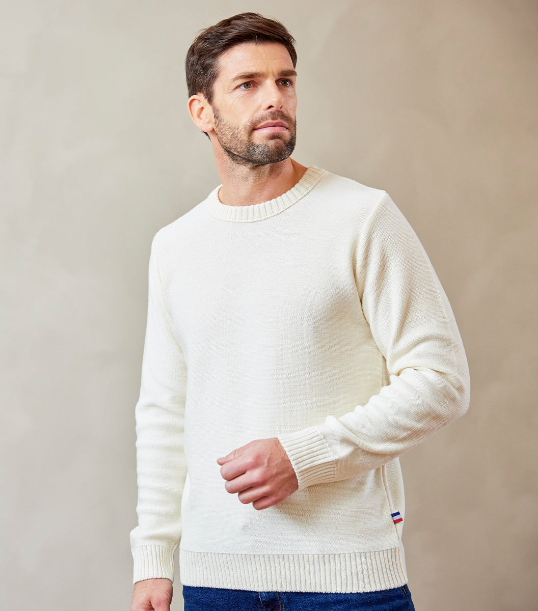 Pull Homme Laine Ecru