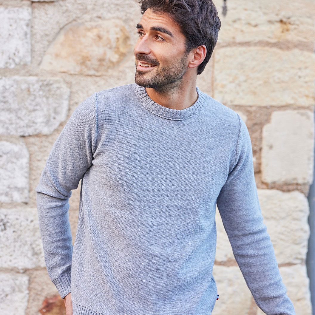 Pull Homme laine Gris