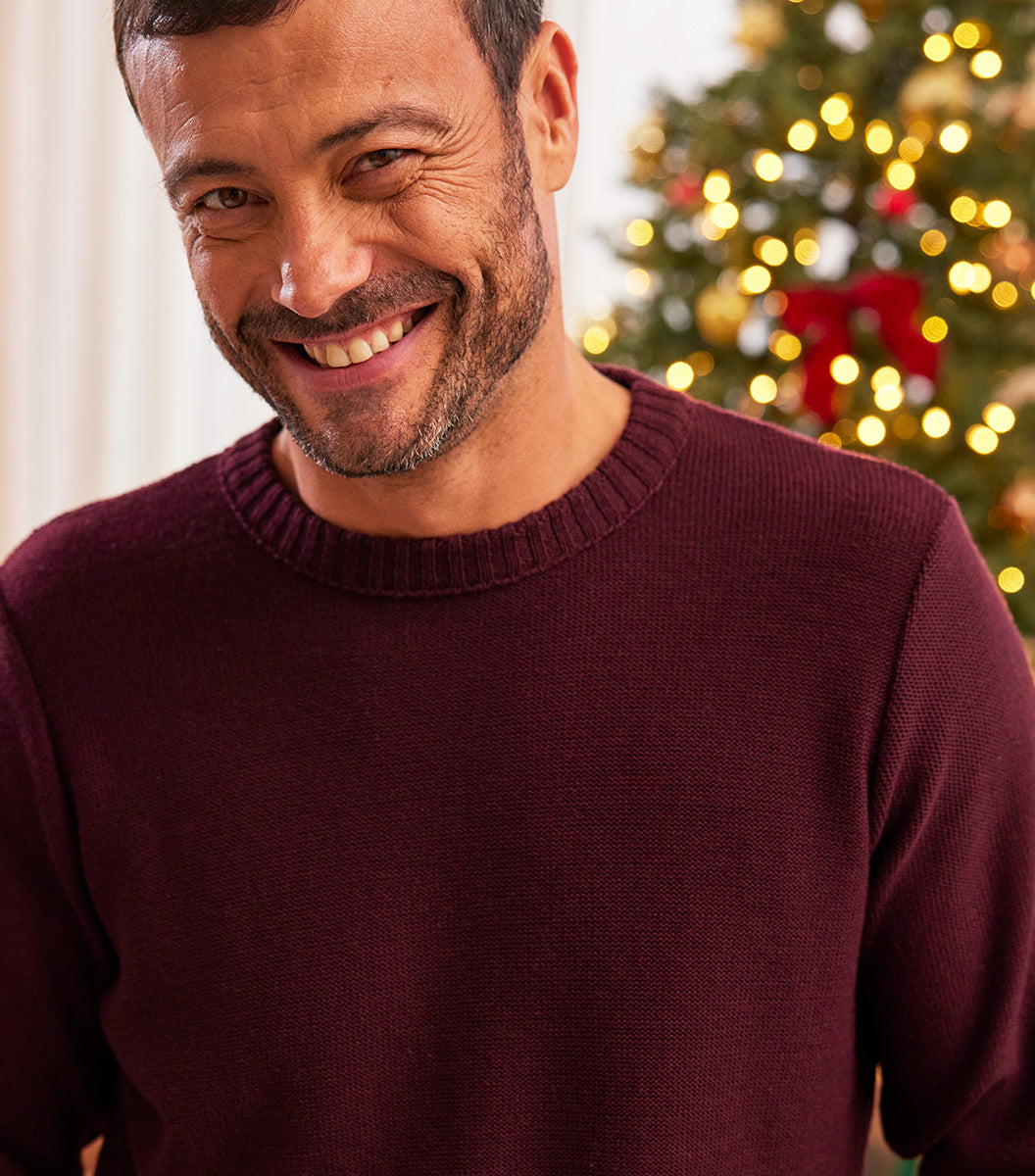 Pull Homme Laine Bordeaux