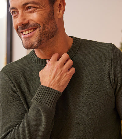 Pull Homme Laine Kaki