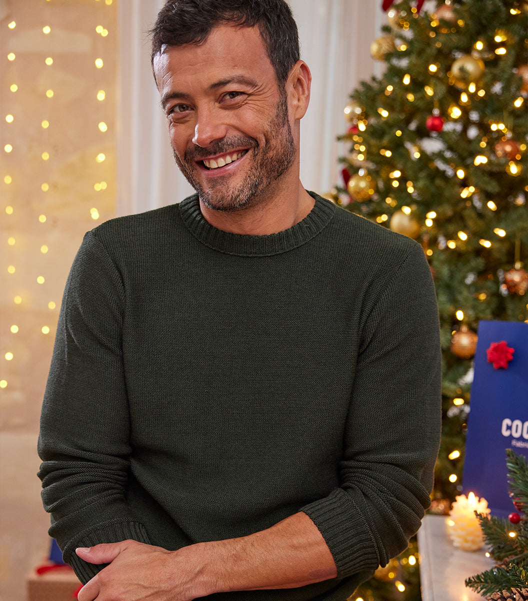 Pull Homme Laine Kaki