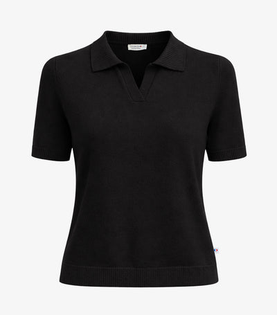 Polo Maille Femme Noir