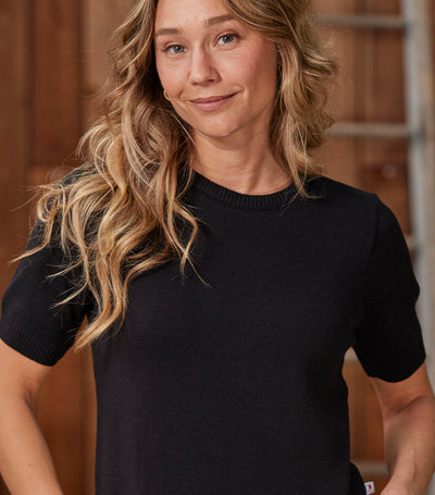 T-shirt Maille Femme Noir