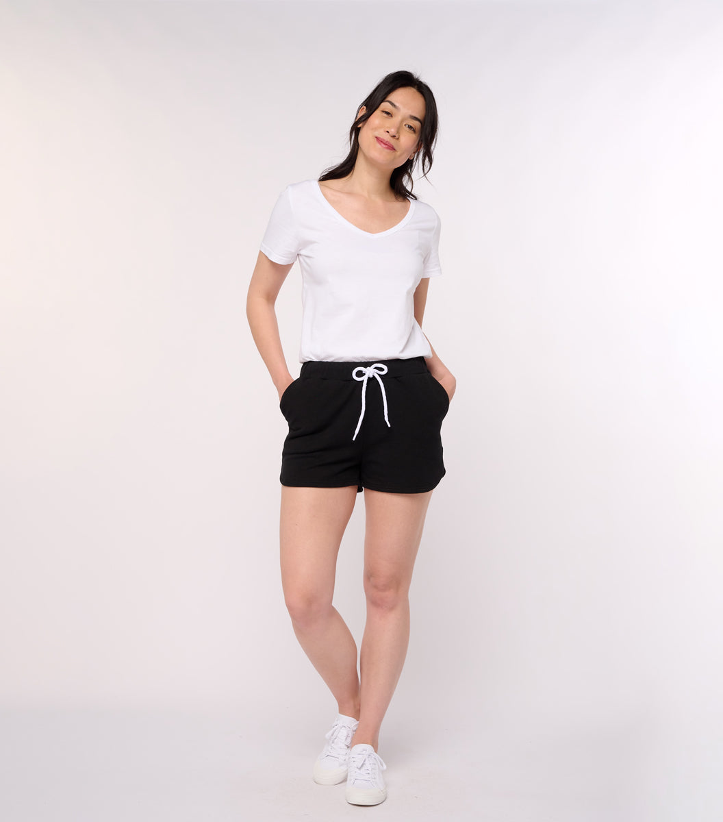 Short molleton Femme Noir