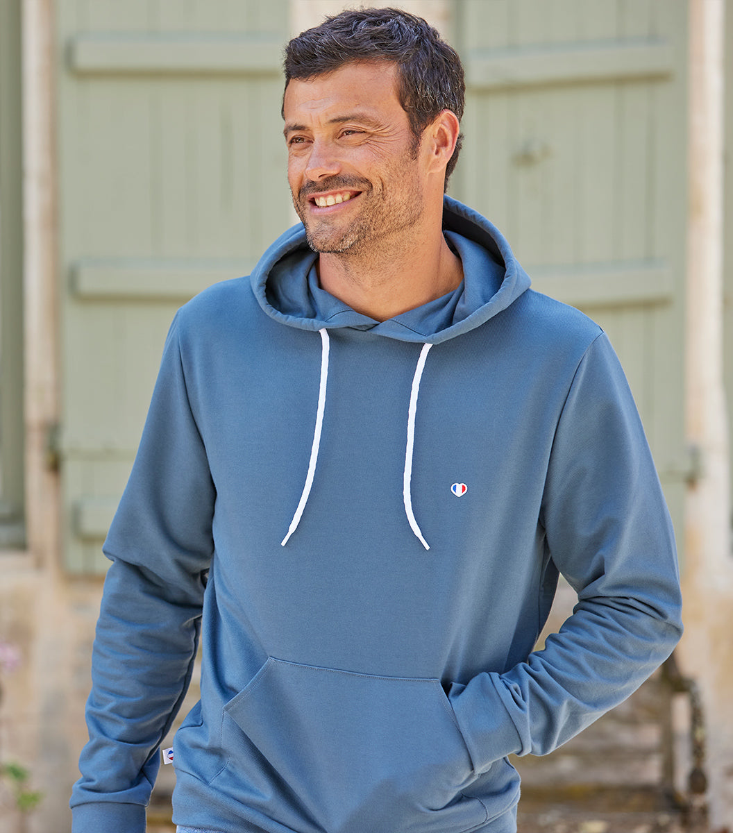 Sweat à capuche Homme Azur - L'Iconique