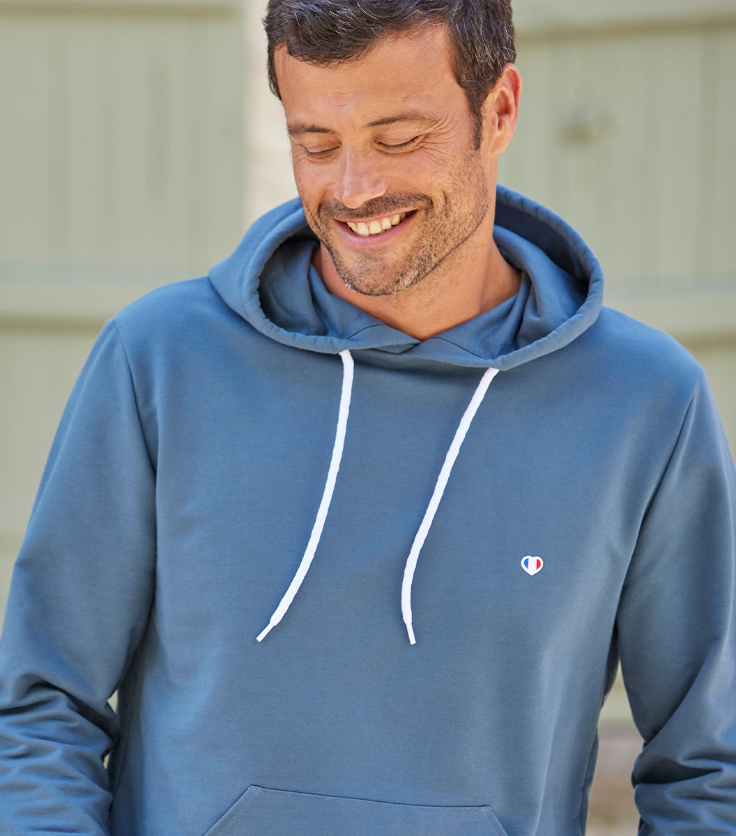 Sweat à capuche Homme Azur - L'Iconique