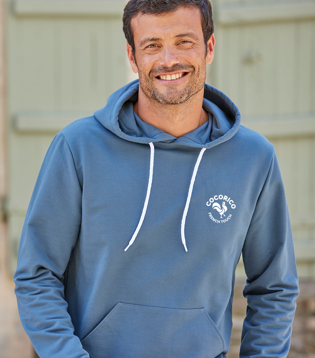 Sweat à capuche Homme Azur - Coq Français