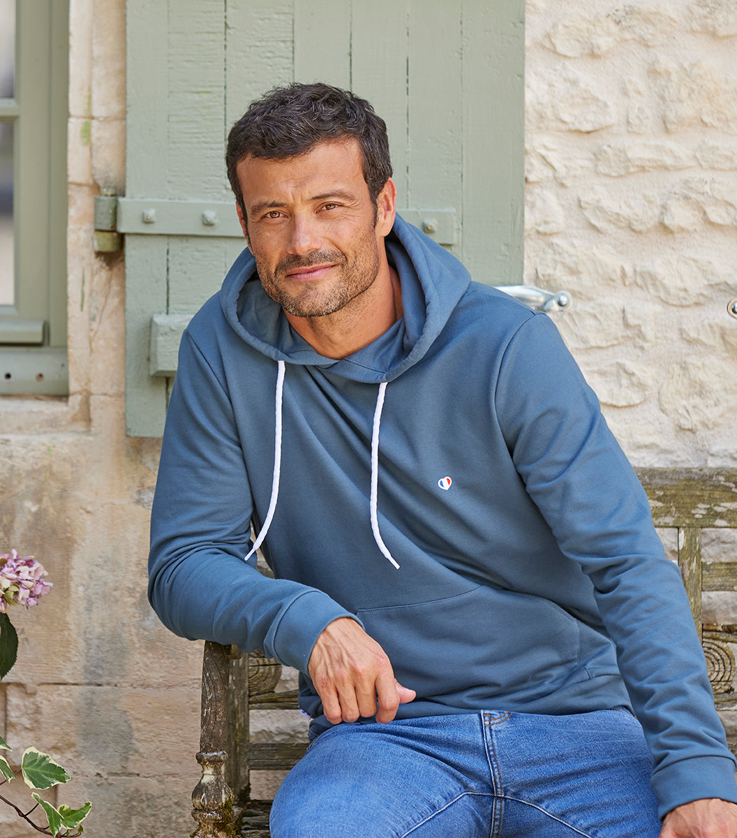 Sweat à capuche Homme Azur - L'Iconique
