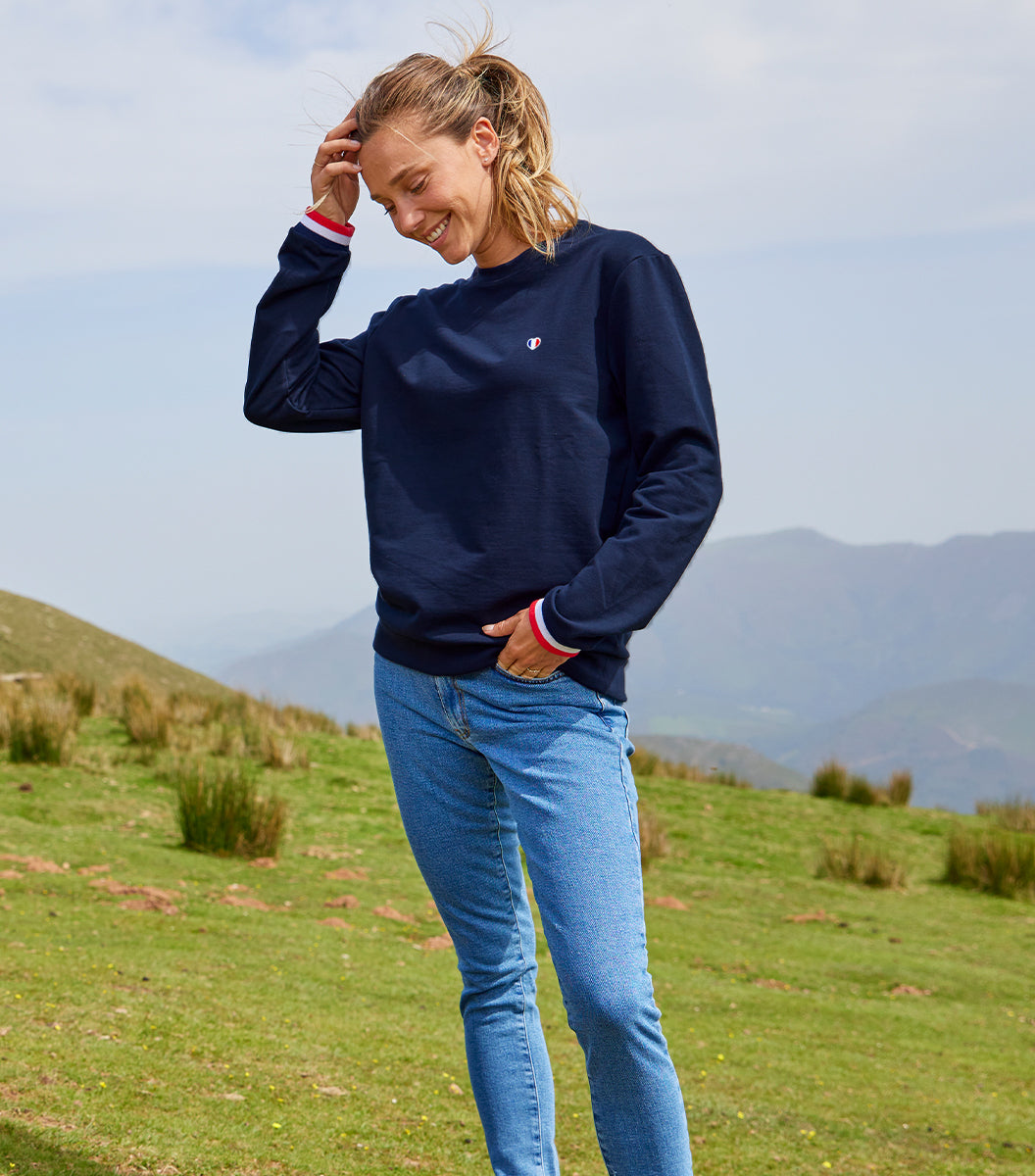 Sweat col rond en coton mélangé Mesta Noir Ba&Sh - Femme | Place des Tendances Sweat col rond en coton mélangé Mesta Noir Ba&Sh - Femme | Place des Tendances
