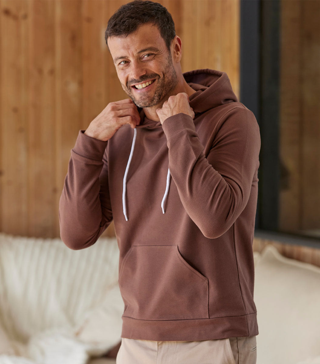 Sweat à capuche Homme Marron - Intemporel