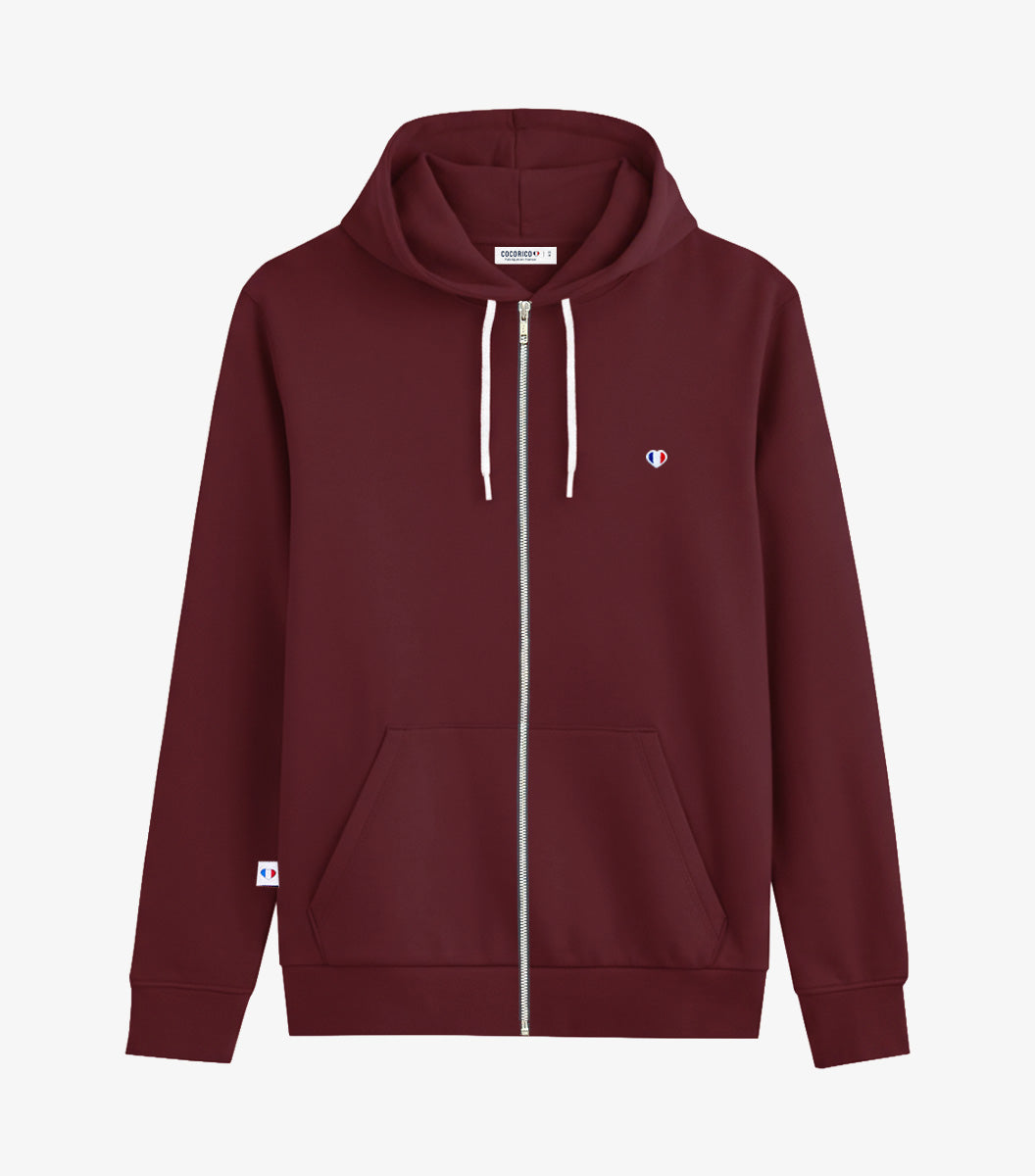Sweat zippé Femme Bordeaux - Iconique
