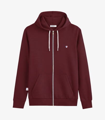 Sweat zippé Homme Bordeaux - Iconique