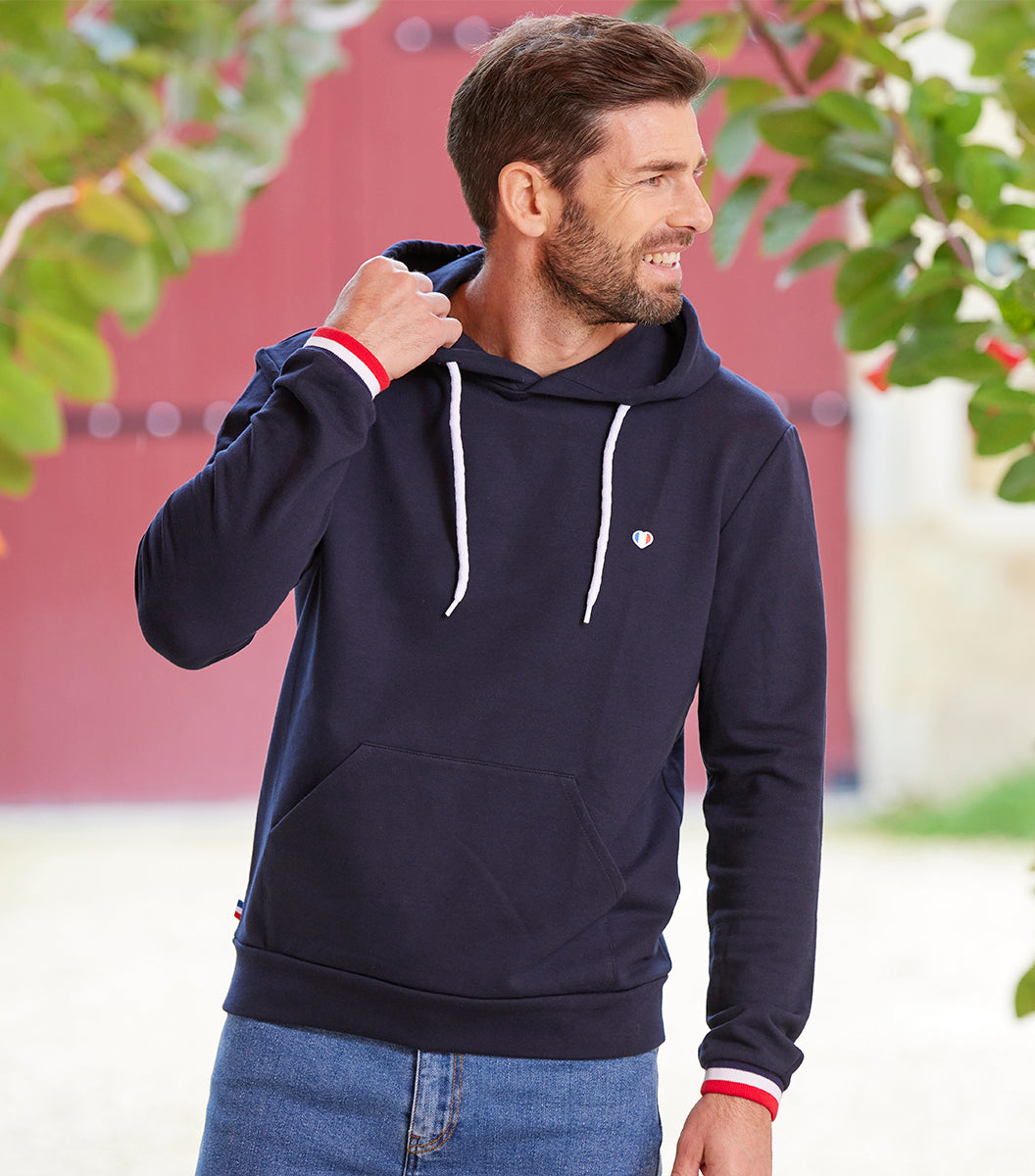Sweat à capuche Homme Supporter Marine - Iconique