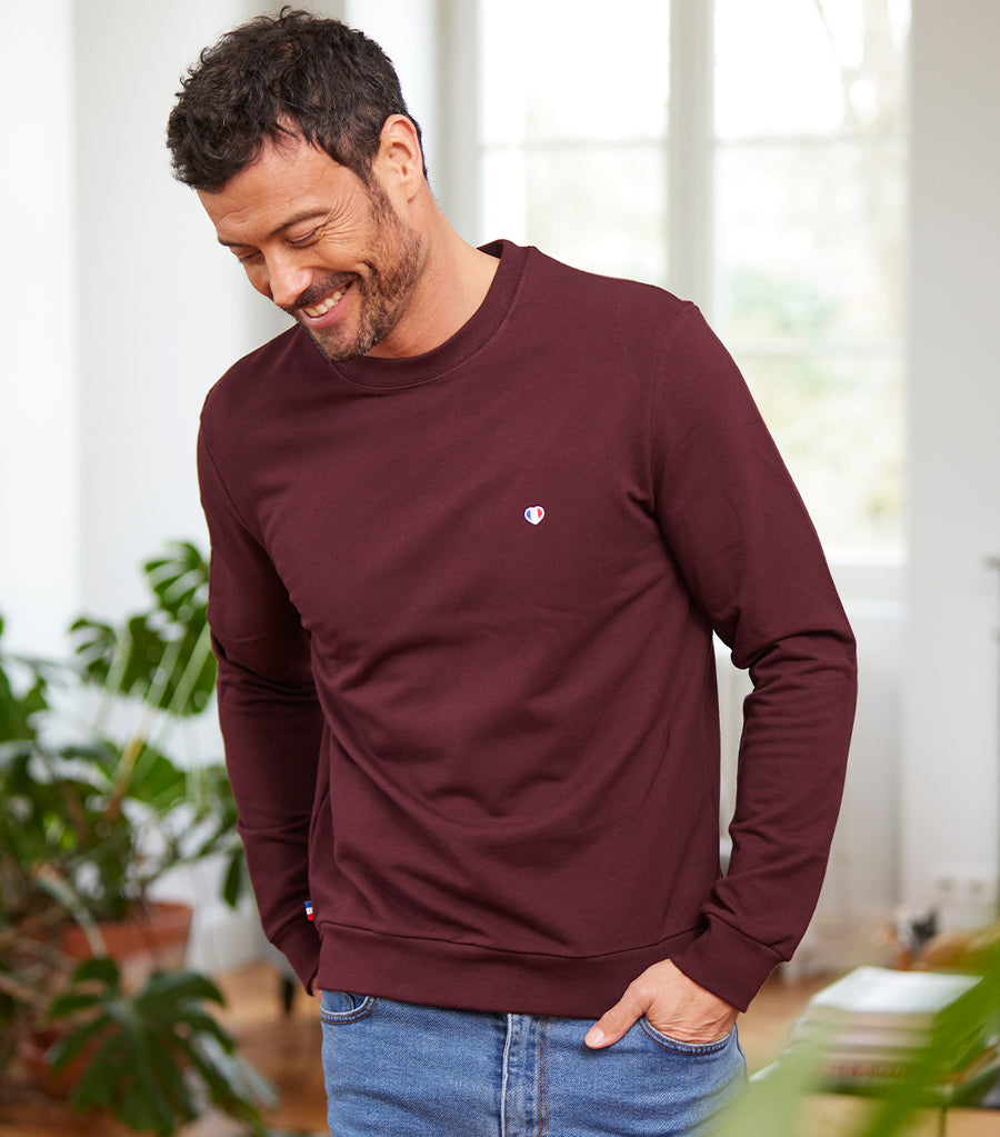 Sweatshirt en jersey couleur Bordeaux pour hommes