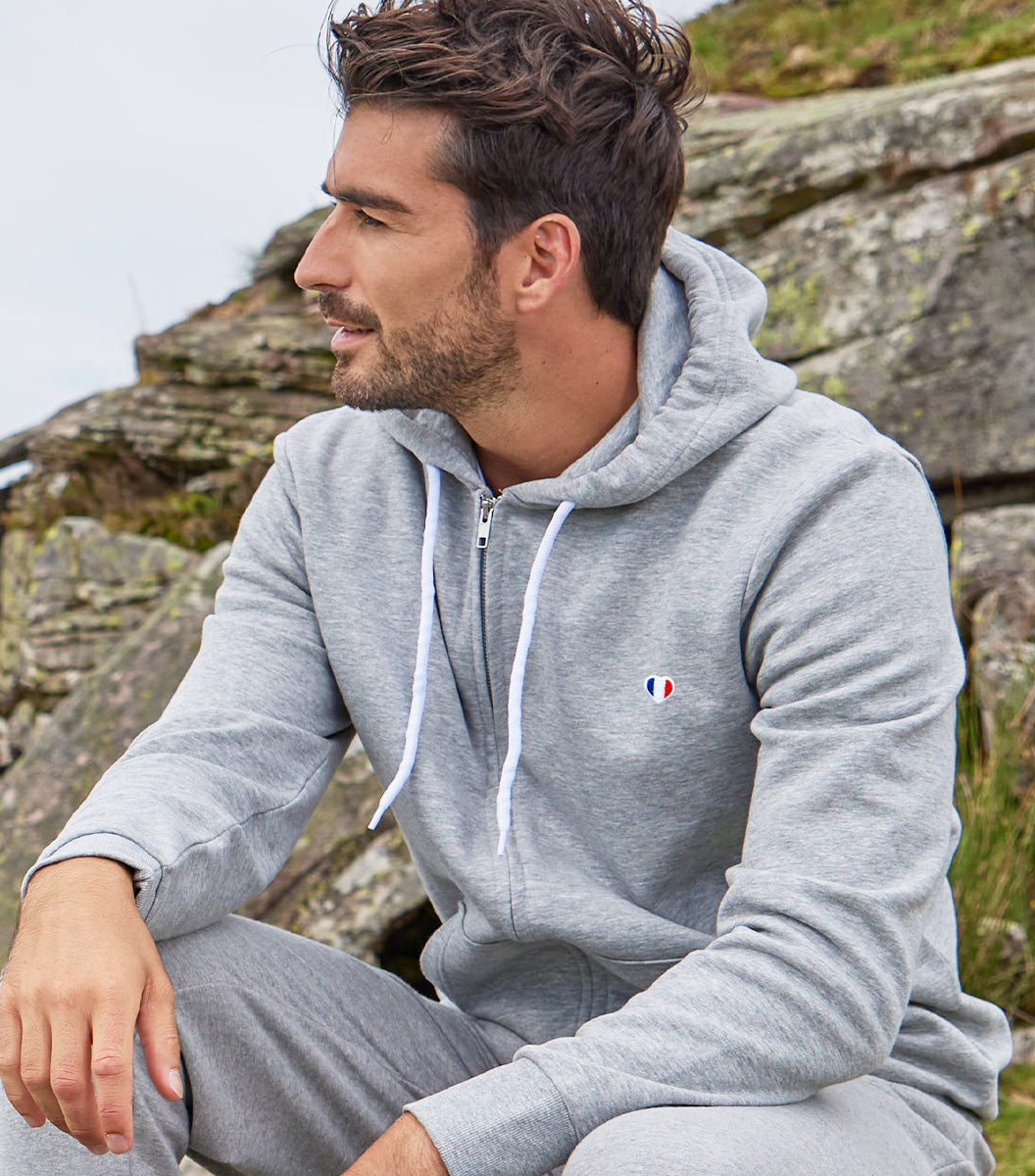 Sweat zippé Homme Gris - Iconique