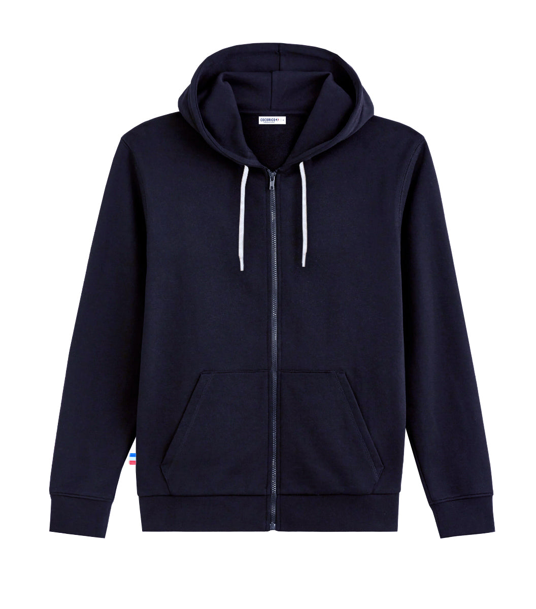 Sweat zippé Homme Marine -  Intemporel