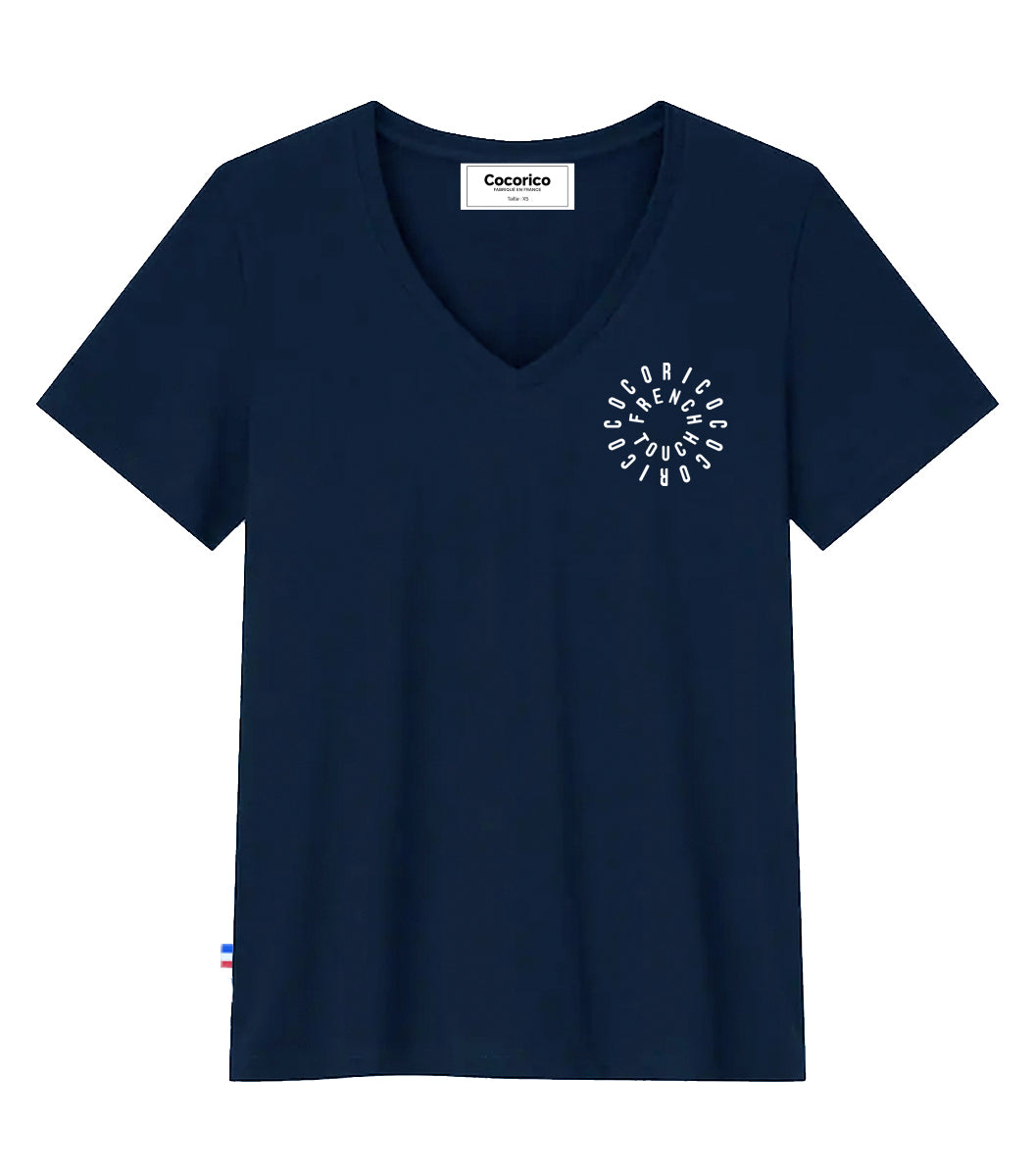 T-shirt col V Femme Marine - Le Cercle