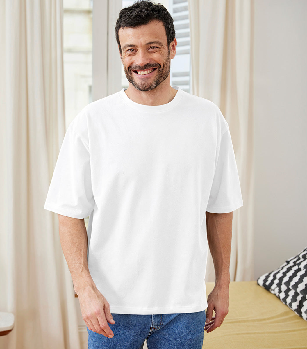 T-shirt Oversize Homme Blanc x2 - Pack Intemporel