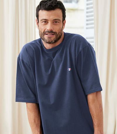T-shirt Oversize Homme Bleu Jean - Iconique