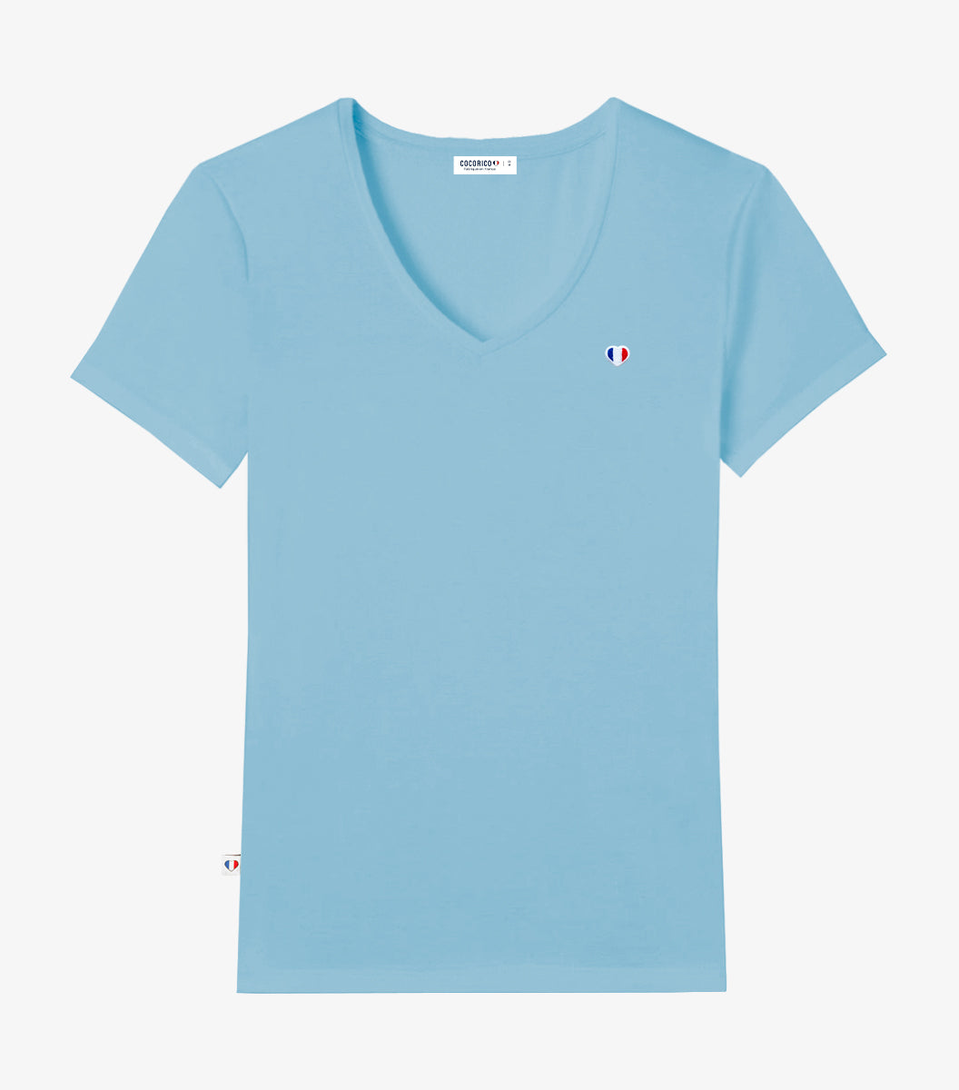 T-shirt col V Femme Ciel - Iconique