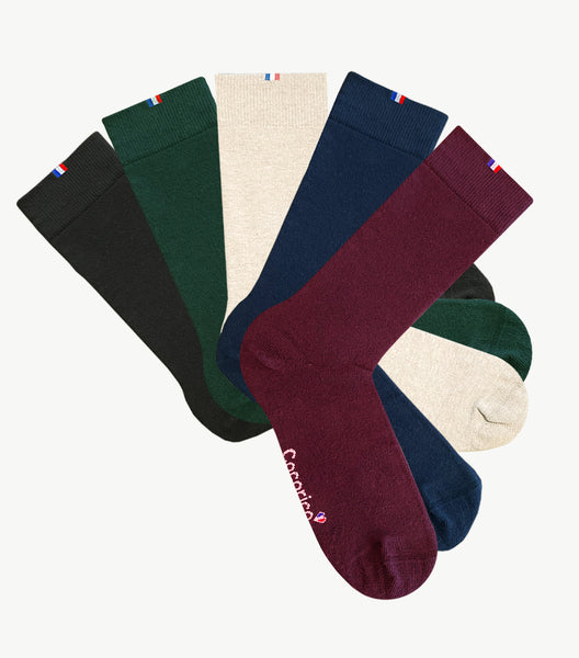 Chaussettes Respirantes Confort Lot De 5 Paires Chaussettes Homme Coton Respirant - Confort Quotidien Taille 39-45 - Simpeak Chaussettes Mollet Renforcées