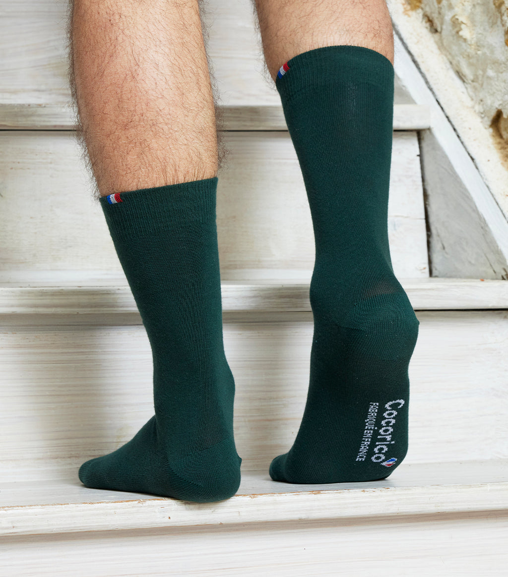 Joséphine - Chaussettes hautes à côtes avec dentelle - Lagon Joséphine - Chaussettes hautes à côtes avec dentelle - Lagon