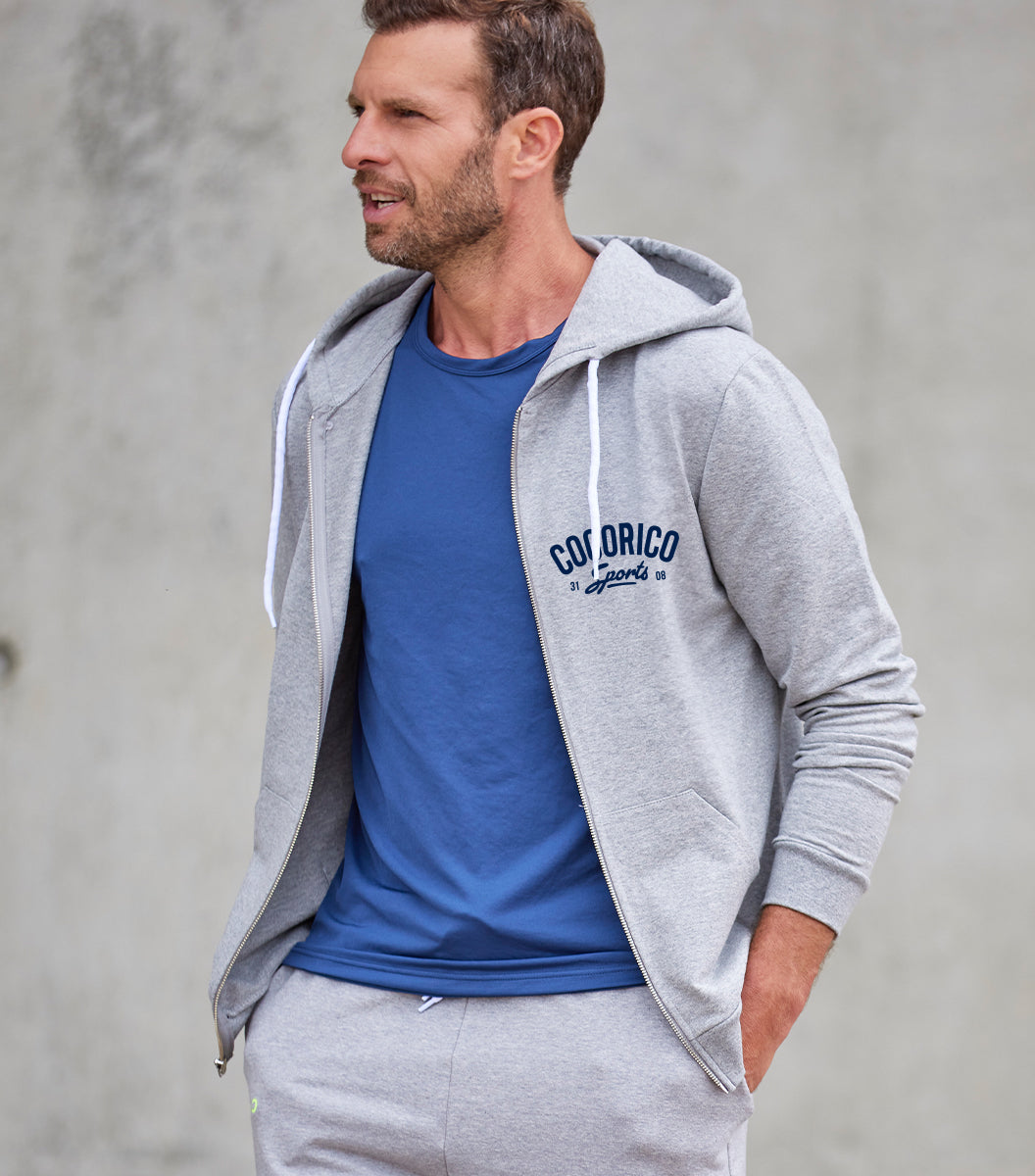 Sweat zippé Homme Gris - College
